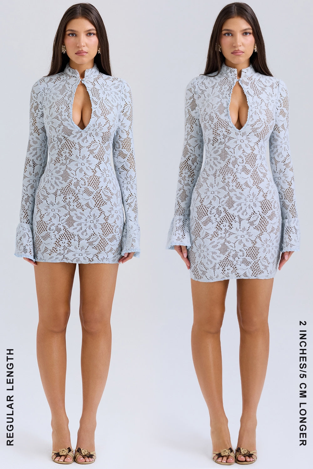 bluebell keyhole lace mini dress
