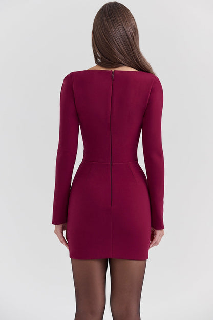 berry bodycon mini dress - sale