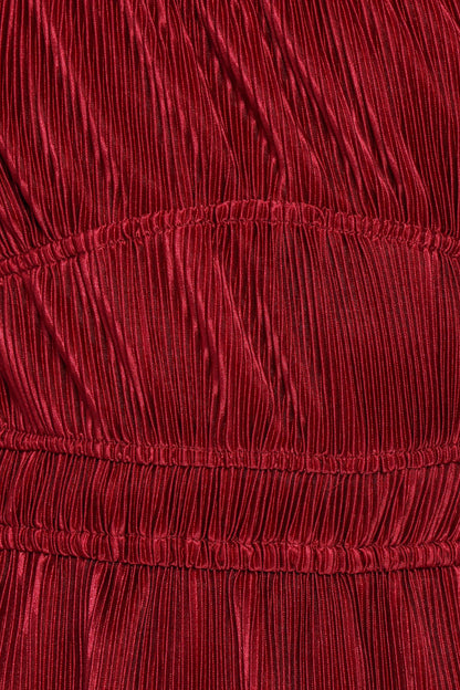 Ceppia Plisse Top - Burgundy