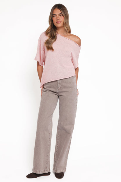 Ardena Boucle Knit Top - Pink