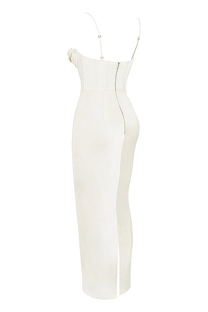 ivory corset maxi dress