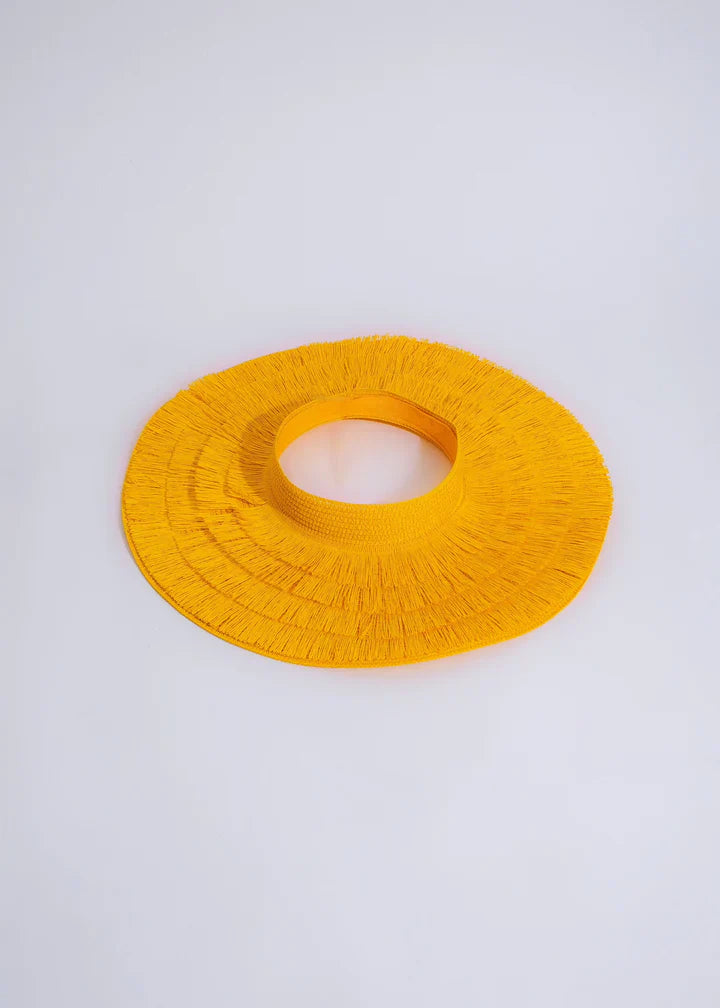 Fringe Straw Sun Hat in Yellow – Vacation Vibes Style