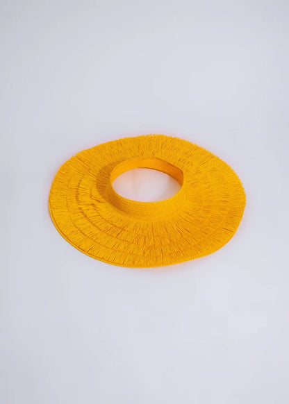 Fringe Straw Sun Hat in Yellow – Vacation Vibes Style