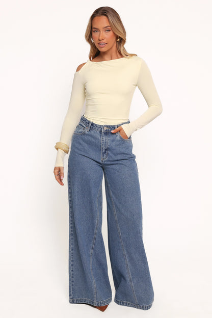 Darma Long Sleeve Top - Pale Yellow