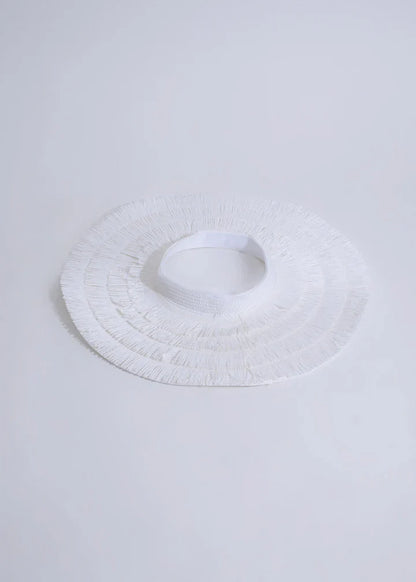 Fringe Straw Sun Hat in White – Vacation Vibes Style