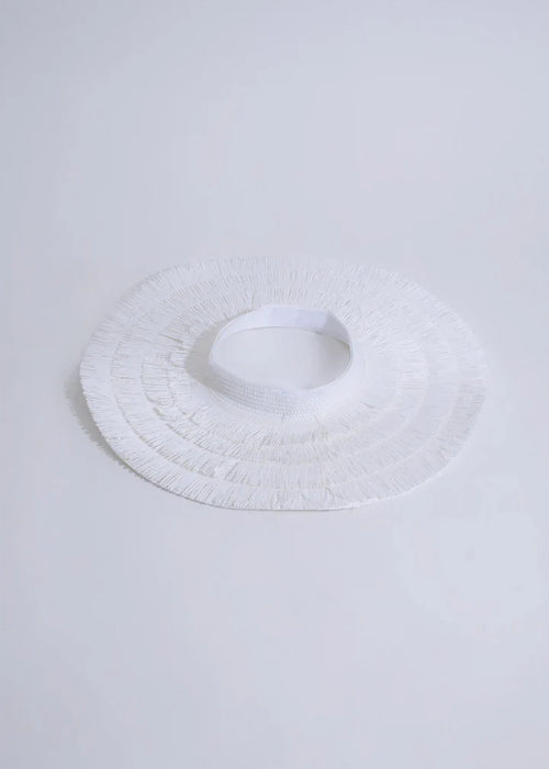 Fringe Straw Sun Hat in White – Vacation Vibes Style