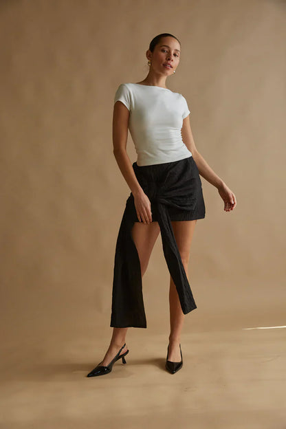 Georgina Bow Drape Mini Skirt