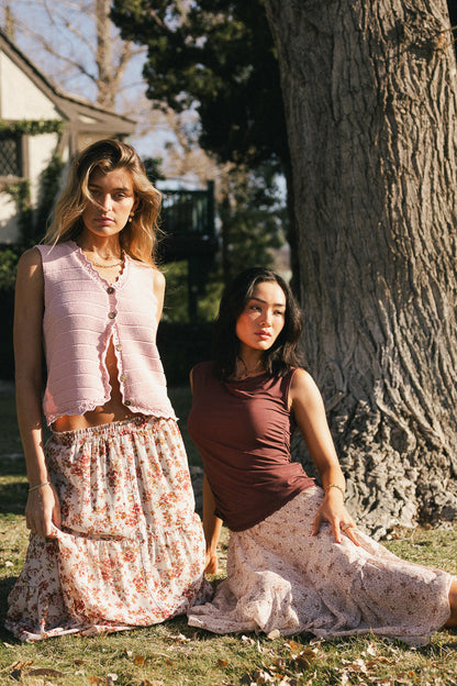 Annie Knit Vest in Blush - FINAL SALE