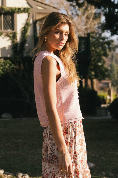 Annie Knit Vest in Blush - FINAL SALE