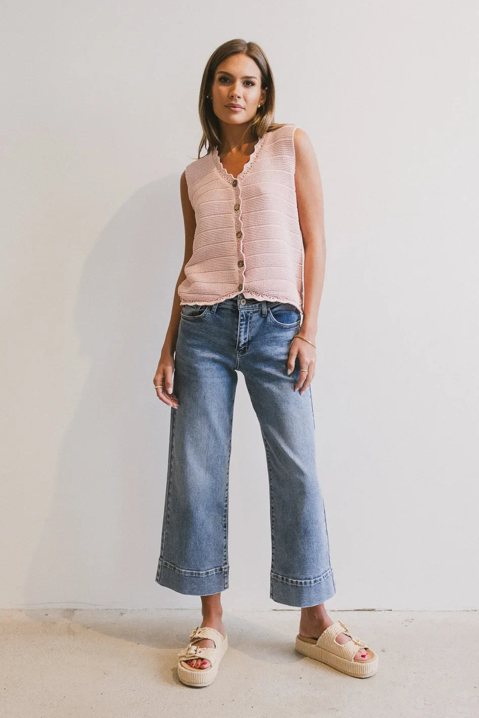 Annie Knit Vest in Blush - FINAL SALE