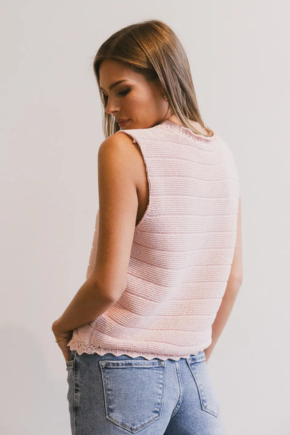 Annie Knit Vest in Blush - FINAL SALE