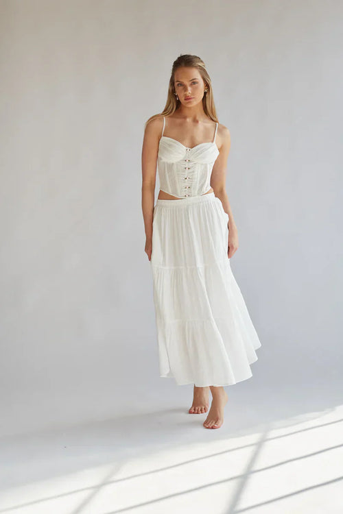 Daphne Rosette Lace Corset Top