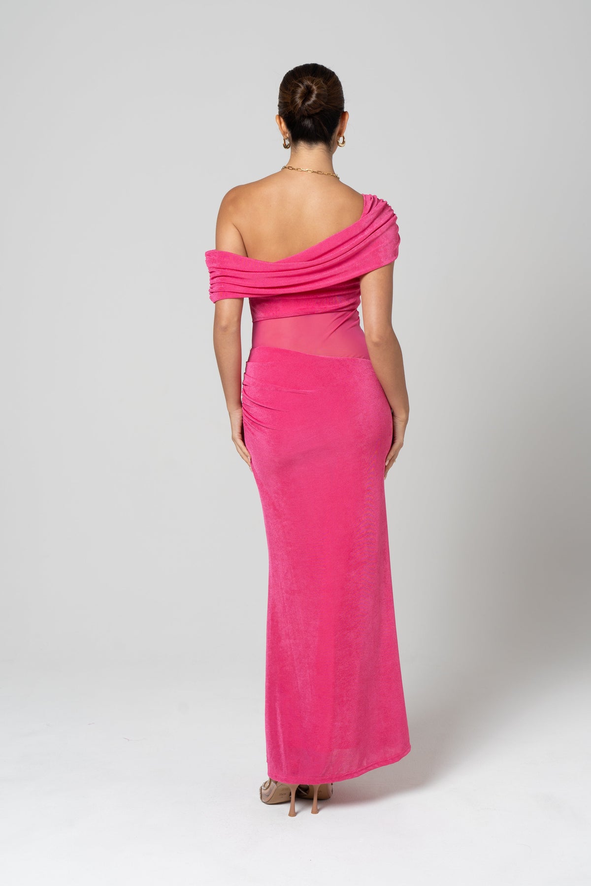 Claudette Fuschia Drop Shoulder Maxi Dress