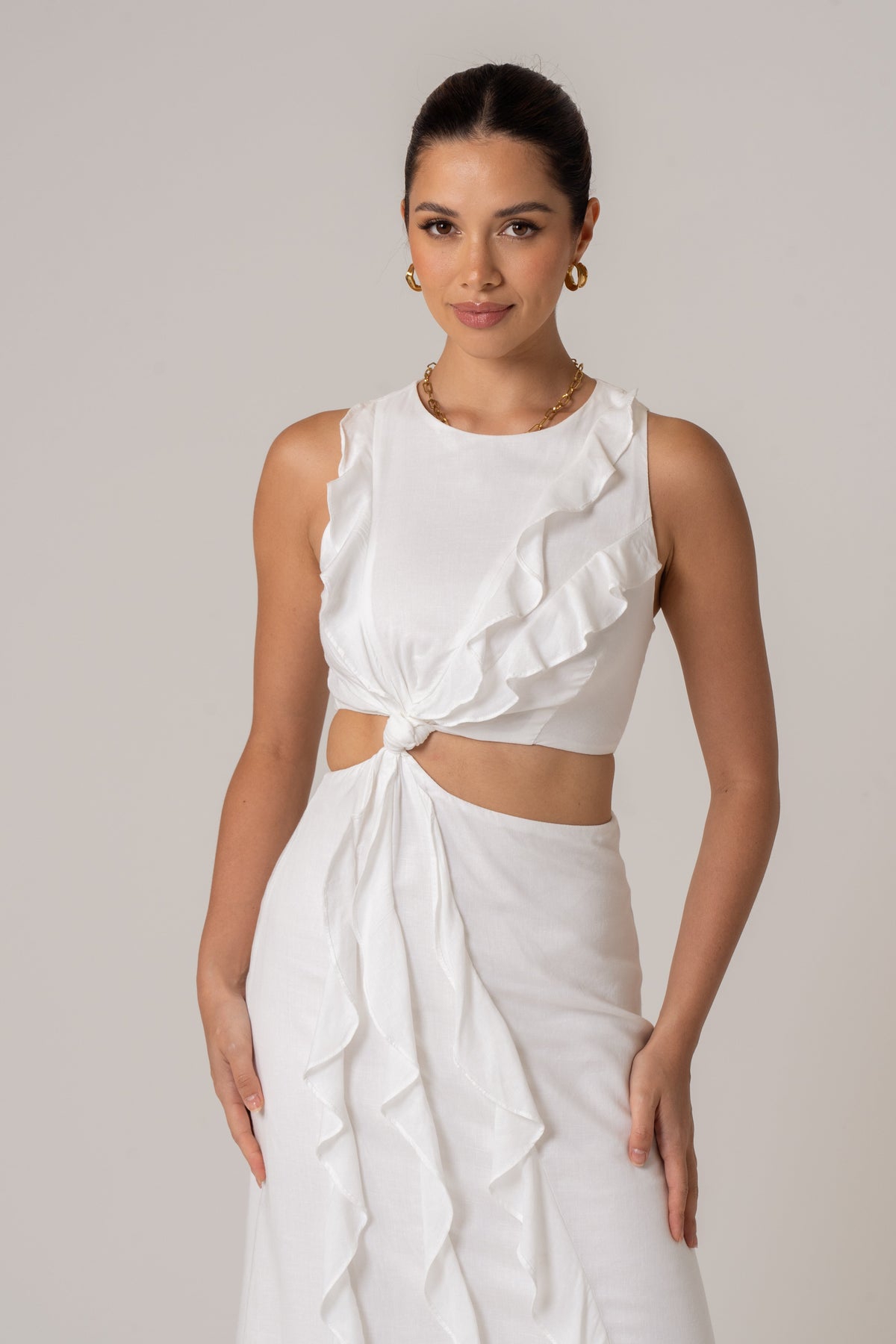 Alessia Summer Maxi Dress with Side Cut Outs