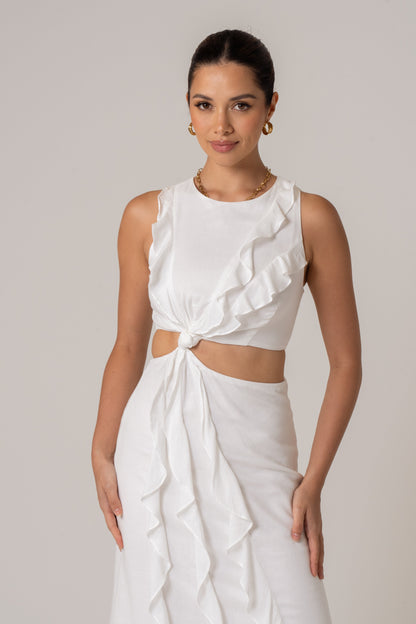 Alessia Summer Maxi Dress with Side Cut Outs