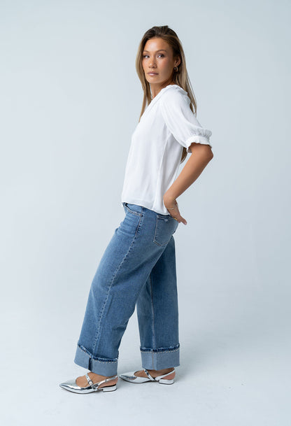 Gareth Pleated Blouse in White