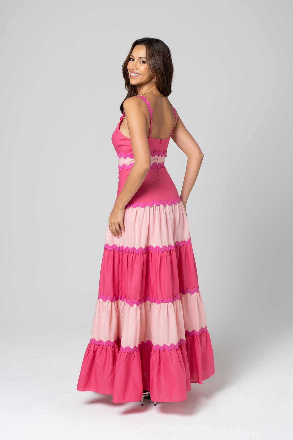 Darla Pink Ric Rac Maxi Dress