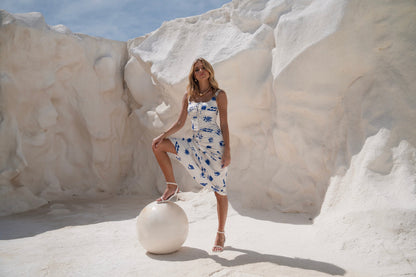 Kailani Ocean Print Two Piece Top & Skirt Set