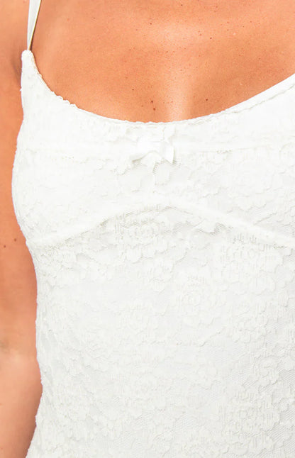 Elora White Lace Maxi Dress