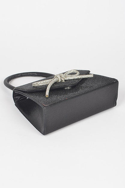 Crystal Bow Elegance Top Handle Bag
