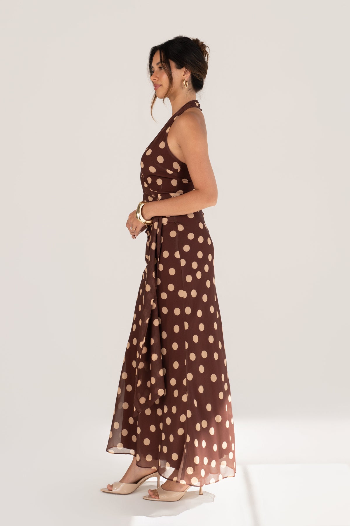 Givelle Maxi V-Neck Halter Dress