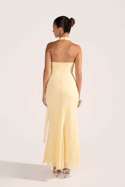 Givelle Maxi V-Neck Halter Dress