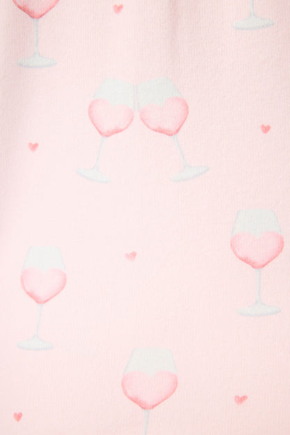 Happy Hour Wine Glass Print PJ Set