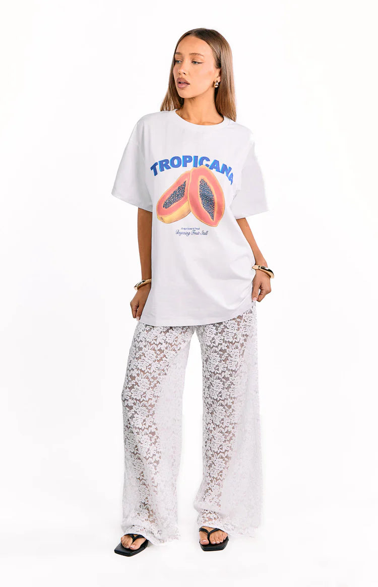 Jev White Lace Pants