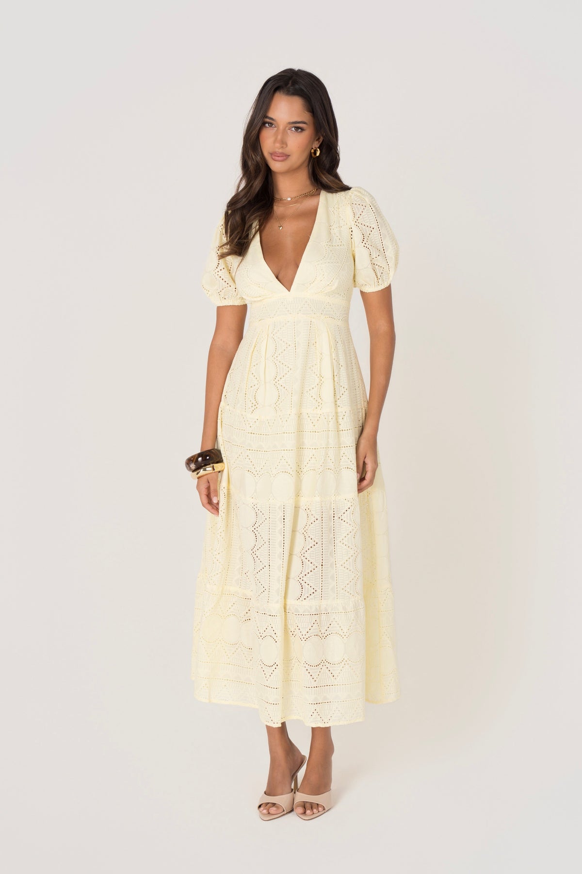 Jude Yellow Puff Sleeve Maxi Dress