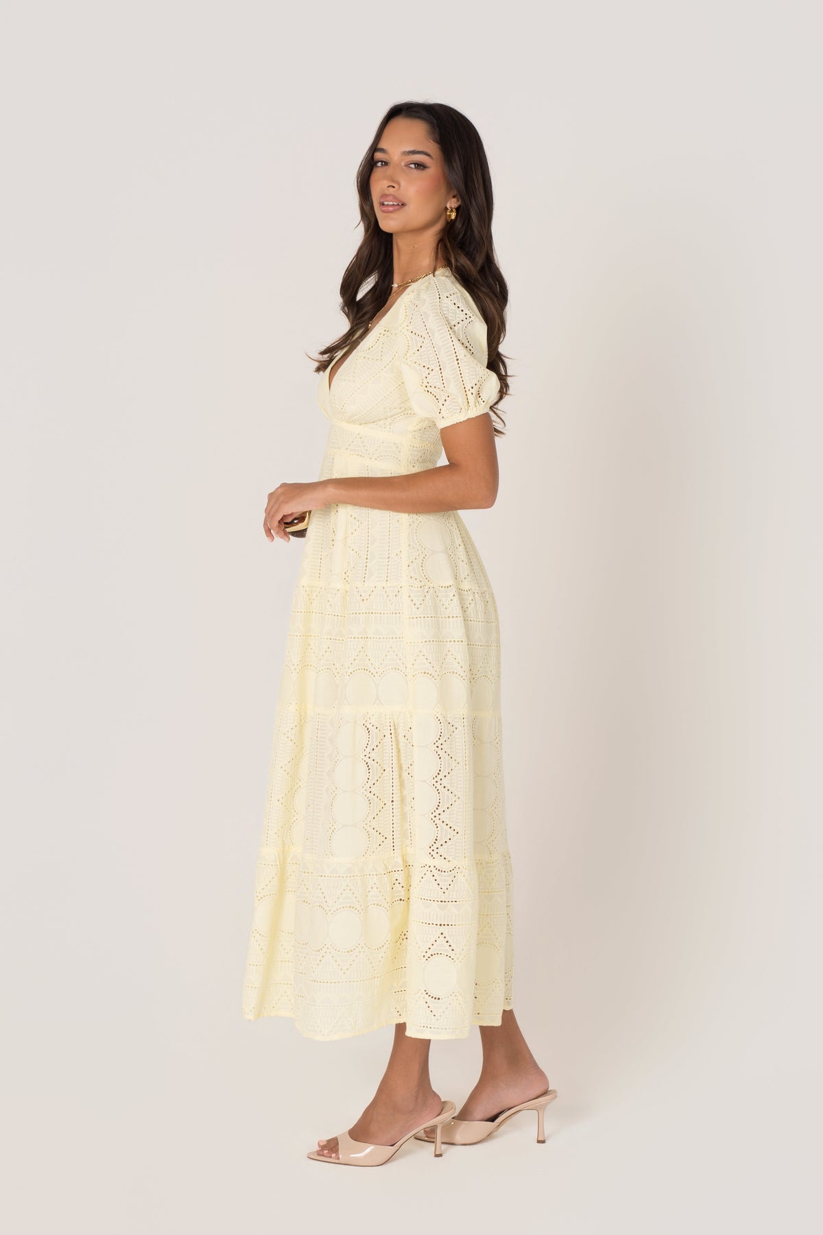 Jude Yellow Puff Sleeve Maxi Dress