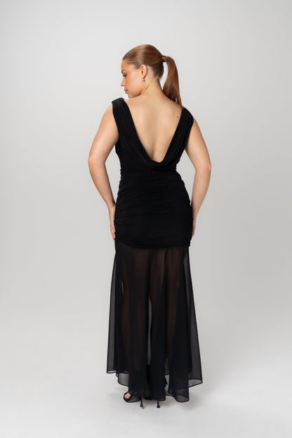 Leighton Cowl-Back Cocktail Dress