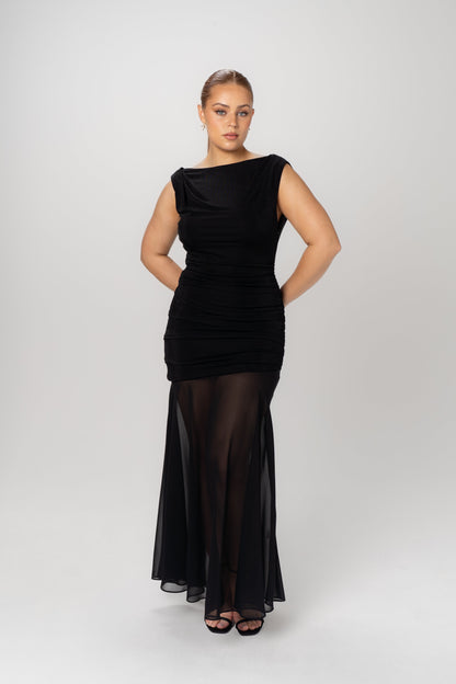 Leighton Cowl-Back Cocktail Dress