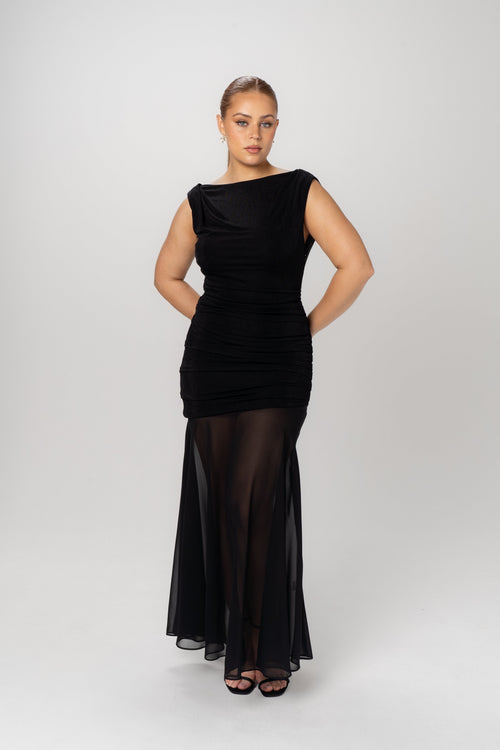 Leighton Cowl-Back Cocktail Dress