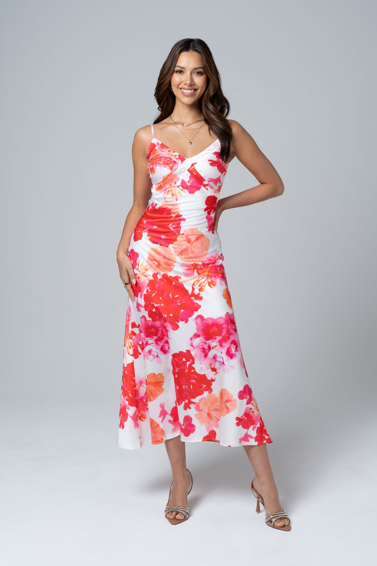 Luna Classic Satin Midi Dress