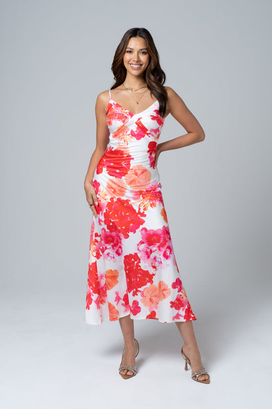 Luna Classic Satin Midi Dress