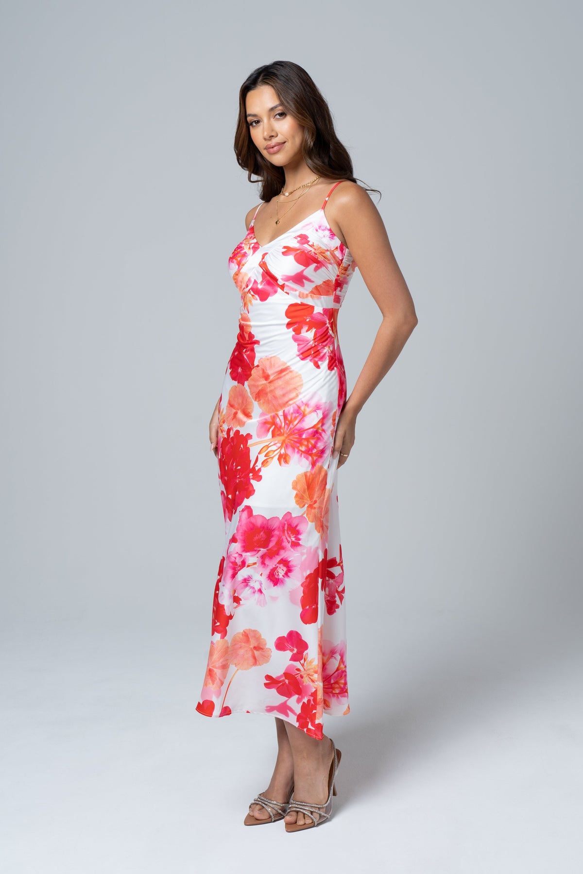 Luna Classic Satin Midi Dress