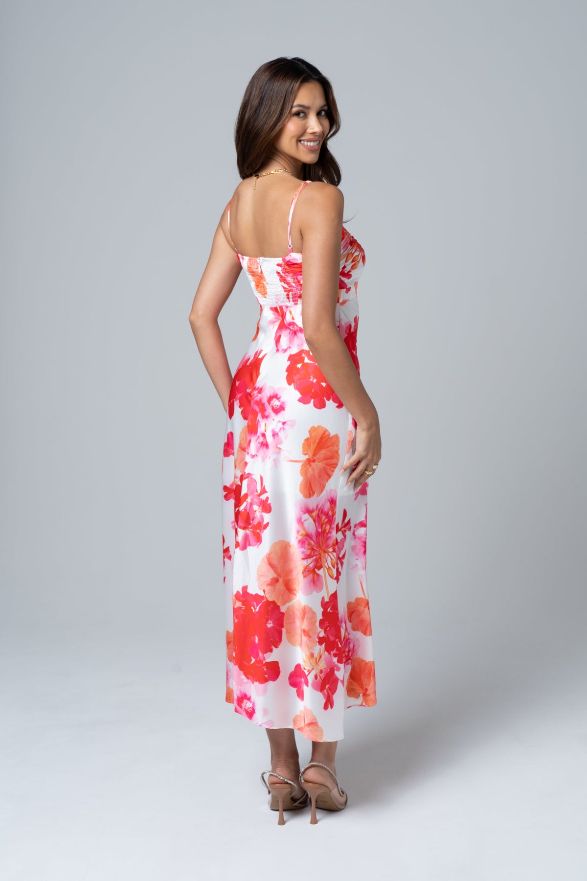 Luna Classic Satin Midi Dress