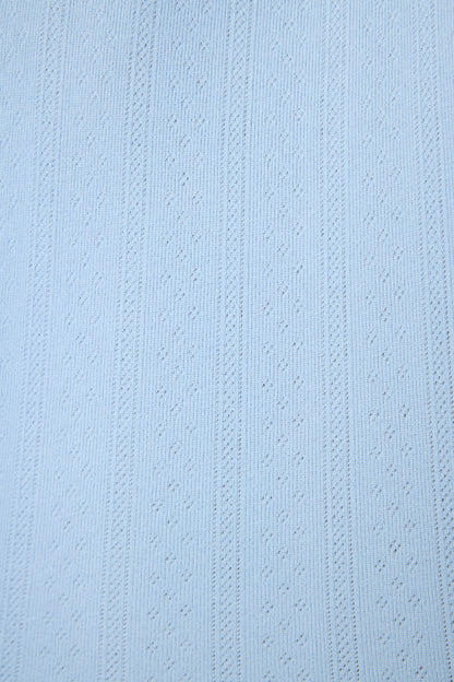 More Amour Blue Dream Pointelle Open Leg Pants