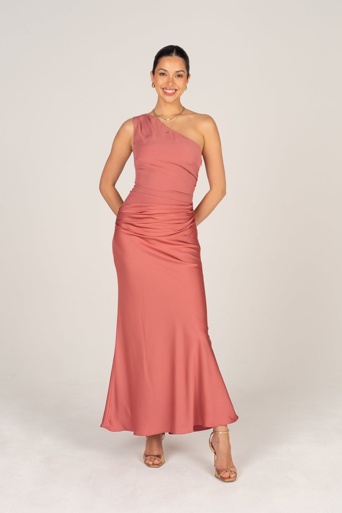 Mackenzie One-Shoulder Midi Dress