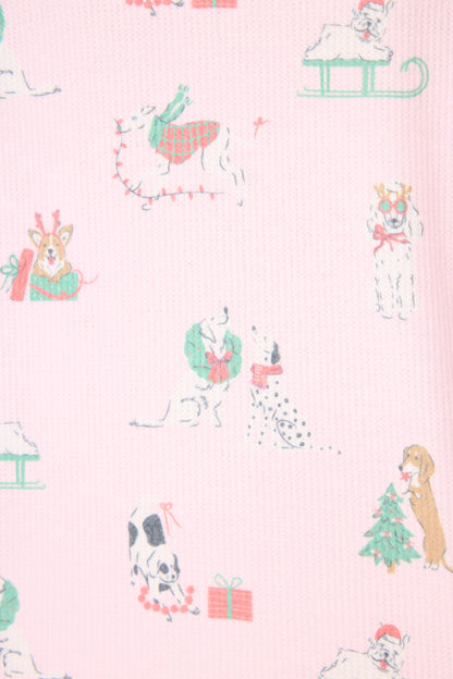 Peace & Pawlidays Dog Print Open Leg Pants