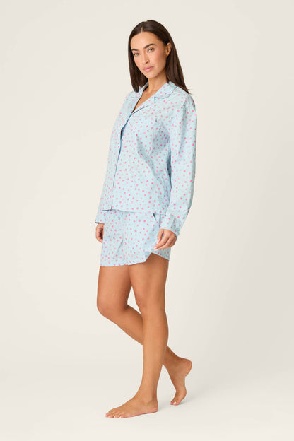 Afterparty Poplin Rosy Nights Short PJ Set