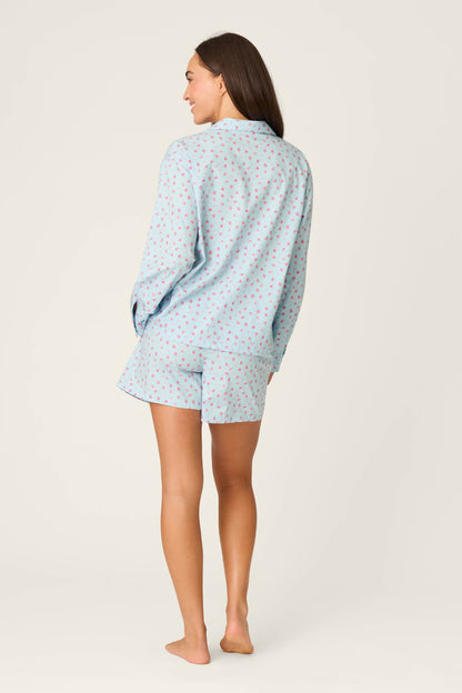 Afterparty Poplin Rosy Nights Short PJ Set