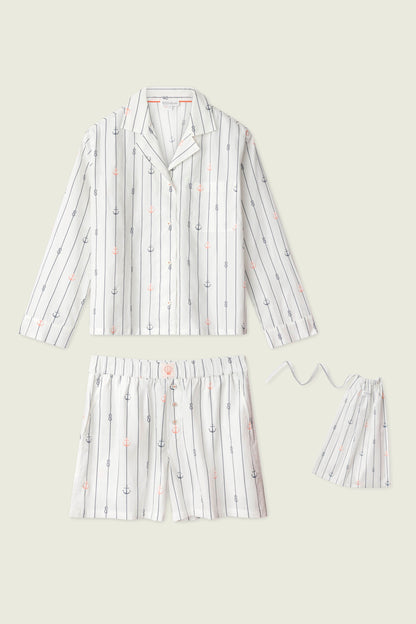 Afterparty Poplin Sail Away Short PJ Set