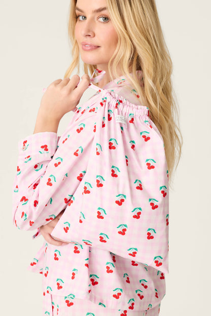 Afterparty Poplin Oh Cherry Short PJ Set