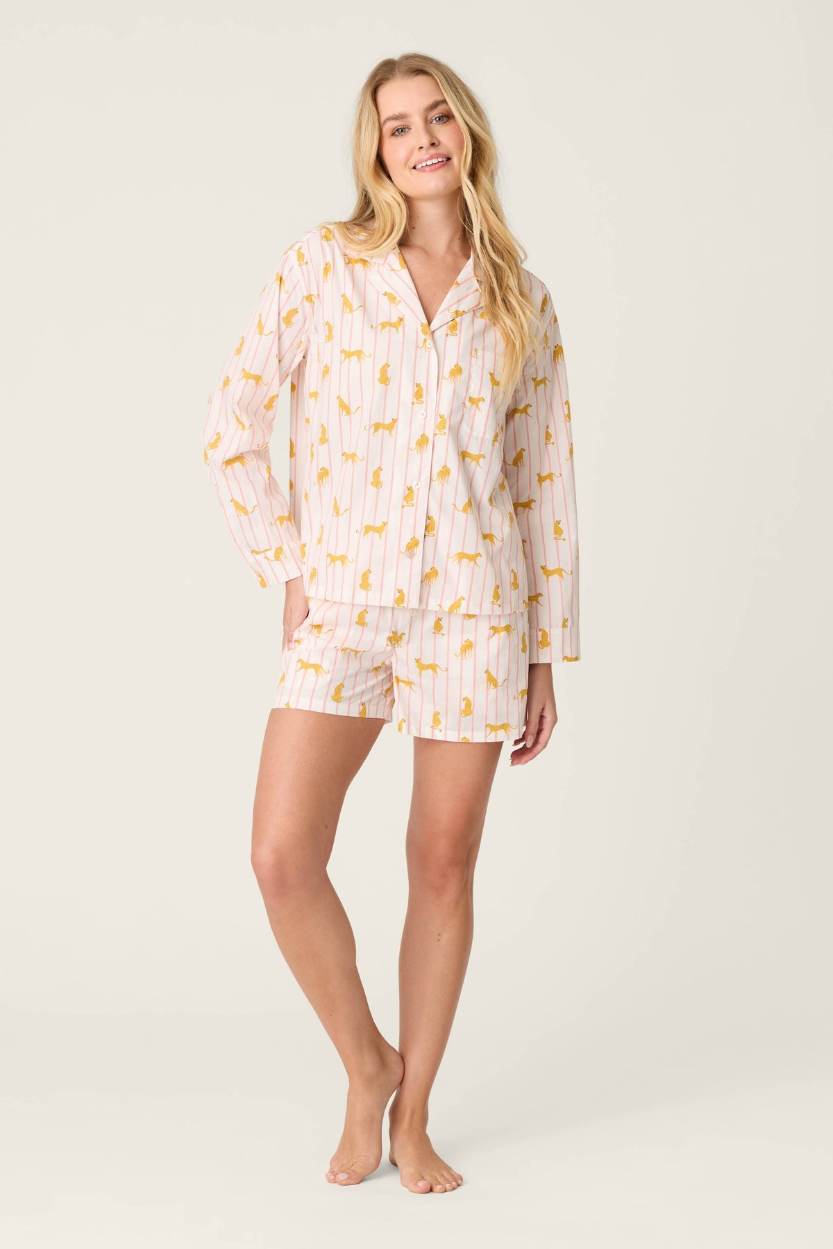 Afterparty Poplin Cheetah Charm Short PJ Set