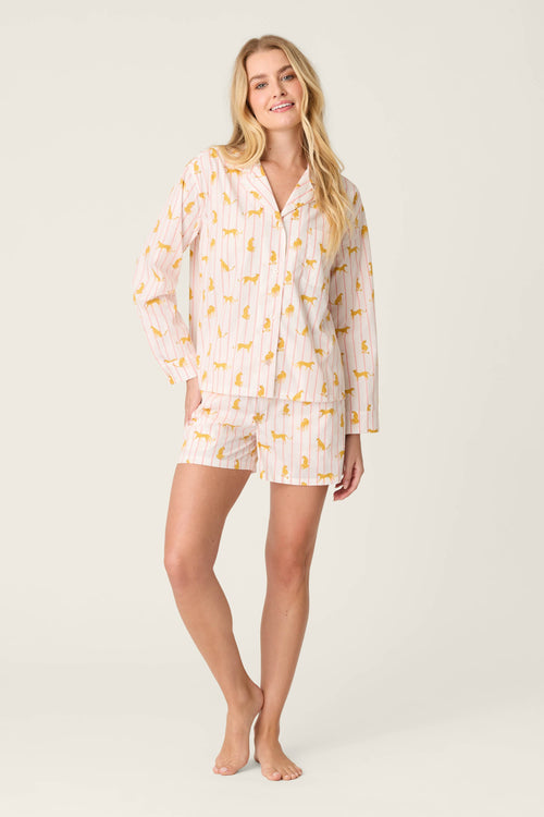 Afterparty Poplin Cheetah Charm Short PJ Set