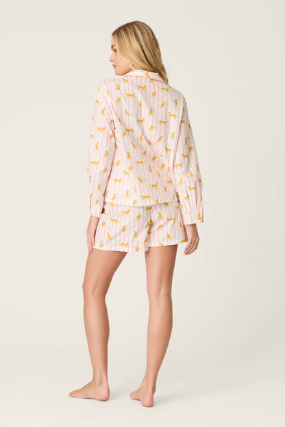 Afterparty Poplin Cheetah Charm Short PJ Set