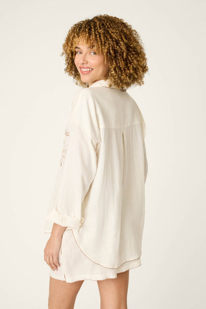 Breeze By The Sea White Sands Long Sleeve Top
