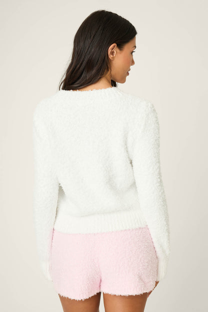 Bundle Up Boucle Ivory Long Sleeve Top