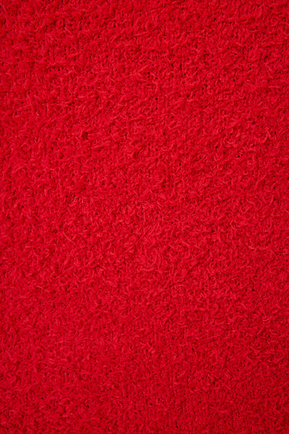 Bundle Up Boucle Red Long Sleeve Top